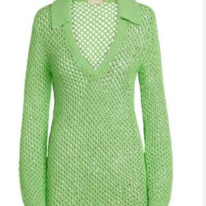 Monday Swimwear Newport Dress in Honeydew Crochet Size S